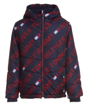 image of Tommy Hilfiger Little Boys Printed Puffer Jacket