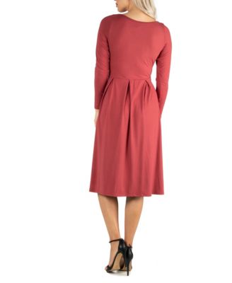 Women's Midi Length Fit and Flare Dress