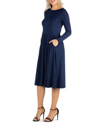 Women's Midi Length Fit and Flare Dress