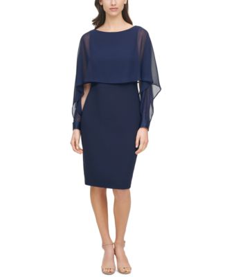 Vince Camuto Chiffon Overlay Bodycon Dress - Macy's