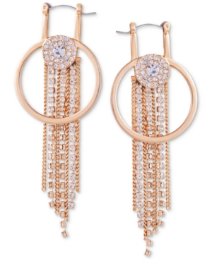 image of Guess Gold-Tone Crystal Linear Earrings