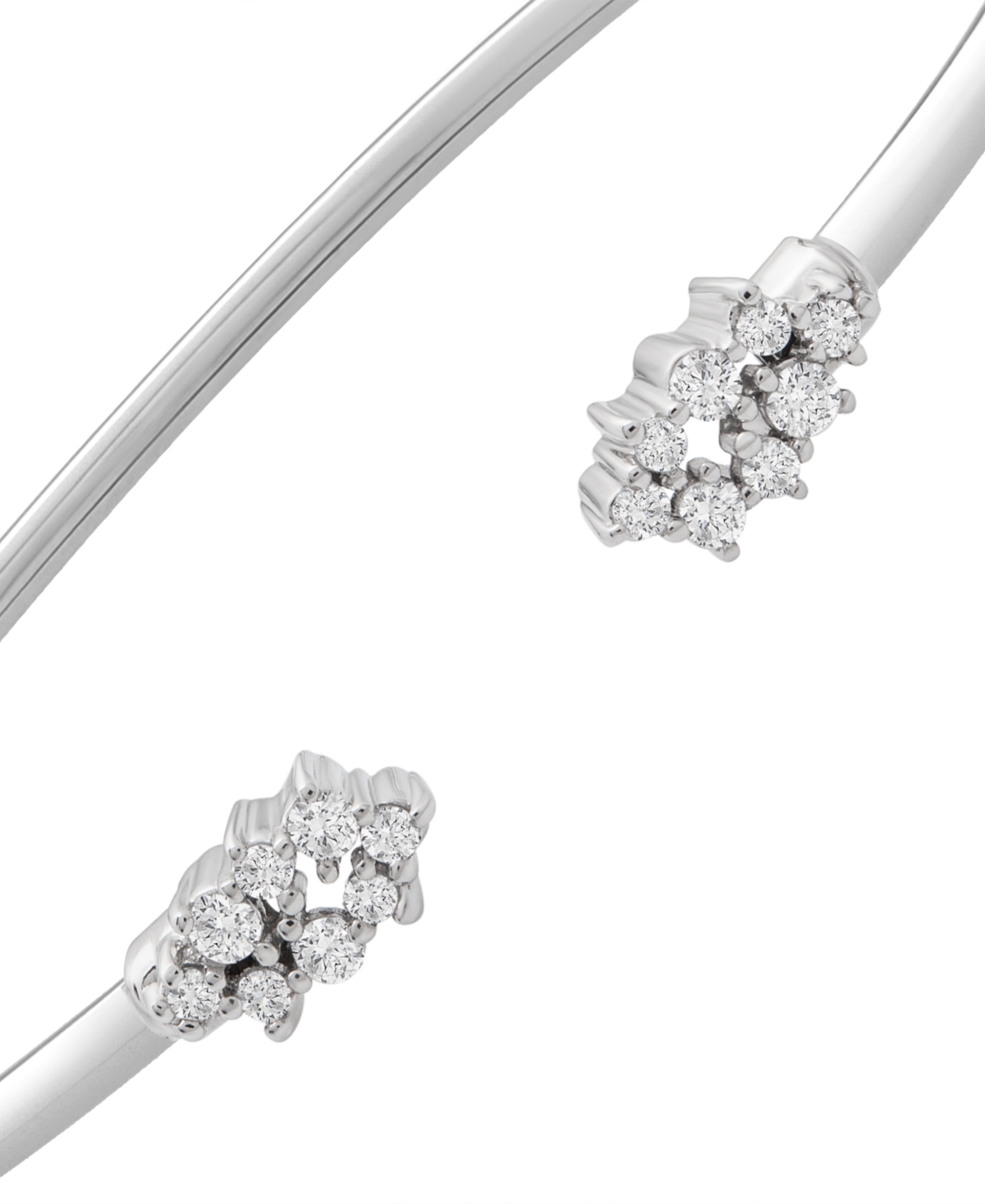 Wrapped Diamond Scattered Cluster Flex Cuff Bangle Bracelet (1/4 ct. t.w.)  Created for Macy's - Sterling Silver
