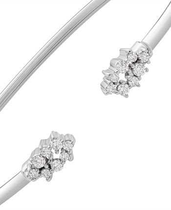 Wrapped - ™ Diamond Scattered Cluster Flex Cuff Bangle Bracelet (1/4 ct. t.w.) in Sterling Silver, Created for Macy's