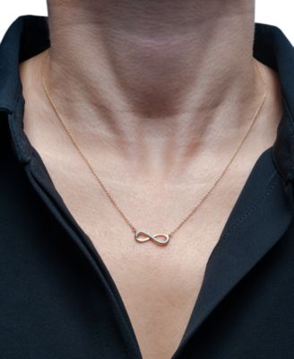 Diamond Infinity 17" Pendant Necklace (1/20 ct. t.w.) in 14k Gold, Created for Macy's