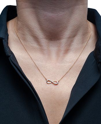 Wrapped - Diamond Infinity 17" Pendant Necklace (1/20 ct. t.w.) in 14k Gold