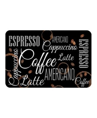 Laural Home Coffee Shop Kitchen Mat - Black