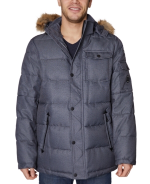 Nautica Men's Parka with Removable Faux-Fur Trimmed Hood