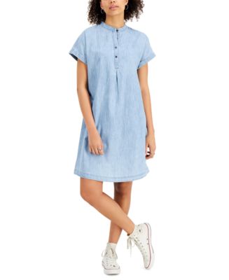 Style & Co Petite Chambray Shirtdress, Created for Macy's - Macy's