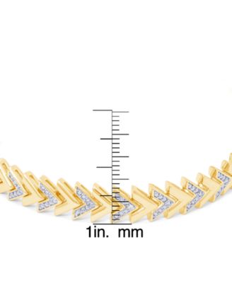 Diamond Accent Chevron Gold Plate Bracelet