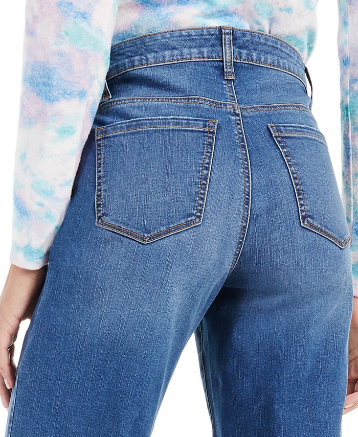 Style & Co Wide-Leg Raw-Hem Cropped Jeans