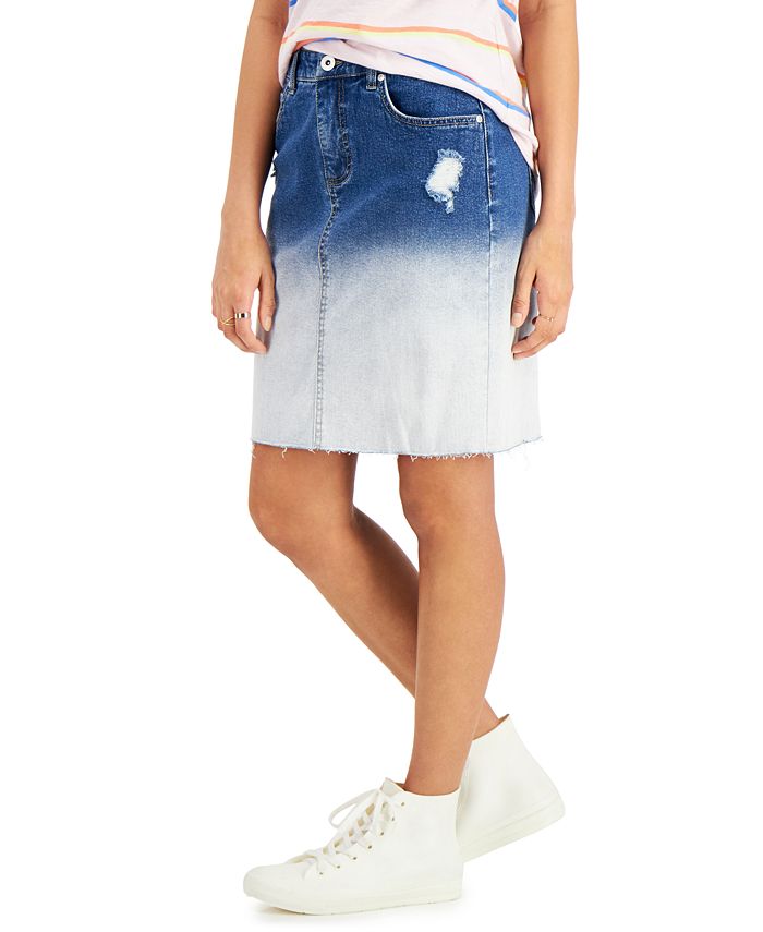 Style & Co Petite BleachDye Denim Skirt, Created for Macy's Macy's