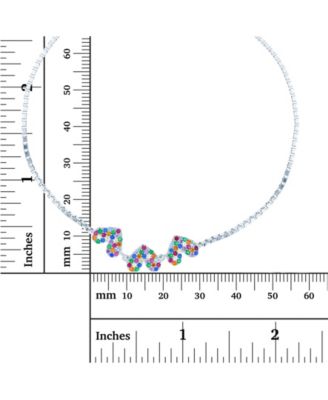 Cubic Zirconia Micro Pave Triple Hearts Adjustable Bolo Bracelet in Sterling Silver (Also in 14k Gold Over Silver)