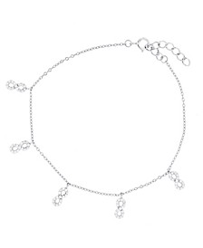 Cubic Zirconia Dangling Infinity Bracelet in Sterling Silver (Also in 14k Gold Over Silver)