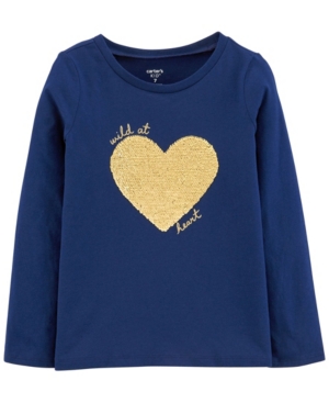 image of Carter-s Big Girls Flip Sequin Heart Jersey Tee