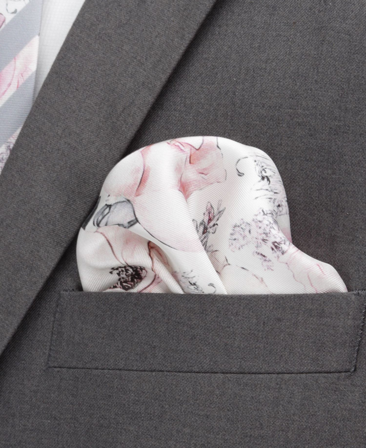 Men's Painted Floral Pocket Square