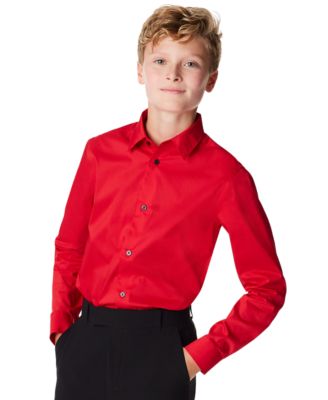 boys red dress shirt