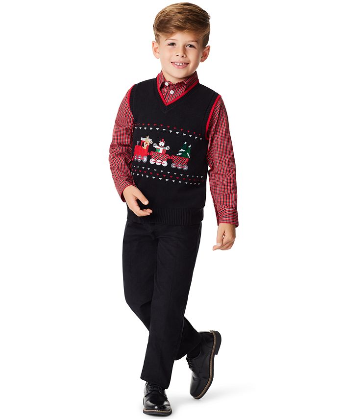 Tfw Little Boys Holiday Train 3 Piece Sweater Set Reviews Sets Outfits Kids Macy S