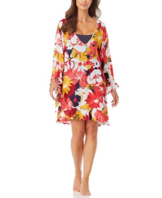 Anne Cole - Wallflower Flounce-Hem Tunic Cover-Up