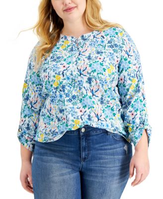 macy's women's plus size blouses