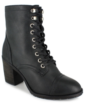 image of Women-s Brigitte Laceup Chunky Heel Booties Women-s Shoes