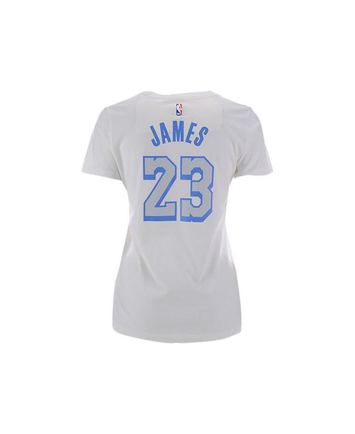 Los Angeles Lakers Nike City Edtion Name & Number T-Shirt - LeBron Janes -  White - Mens