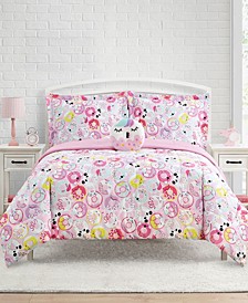 Donut Critters 4-Pc Full Comforter Set with Decorative Pillow,