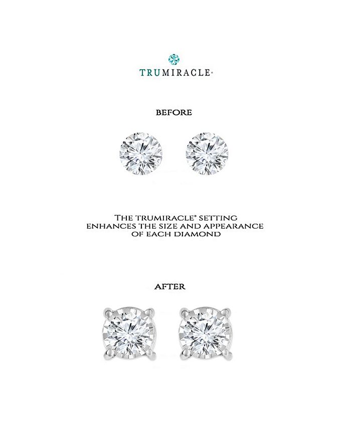 TruMiracle - Trumiracle&reg; Diamond Stud Earrings in 14k Gold, Rose Gold or White Gold