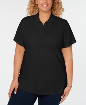 Karen Scott Plus Size Cotton Polo Shirt Created for Macy's