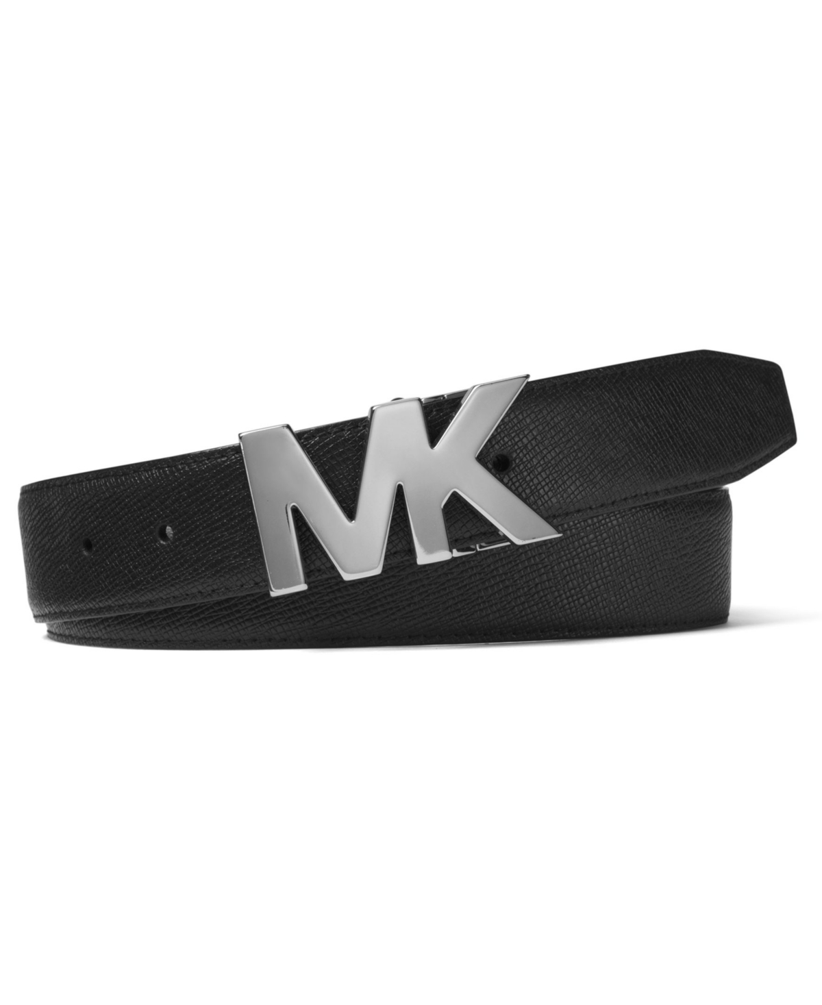 Shop Michael Kors Men's Reversible Leather Belt In Black