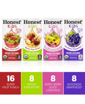 Honest Kids Organic Fruit Juice Drink Boxes Variety Pack, 6 oz, 40 Count