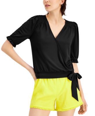 macy's black dressy tops