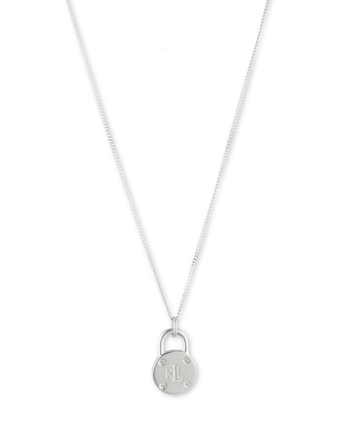 Lauren Ralph Lauren Sterling Silver and Diamond Padlock Pendant