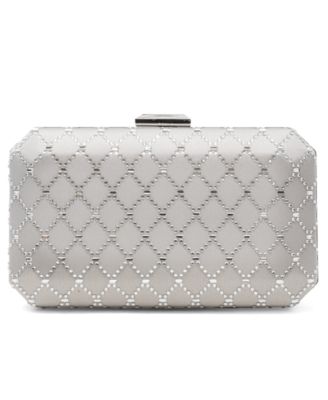 macy's silver clutch purse