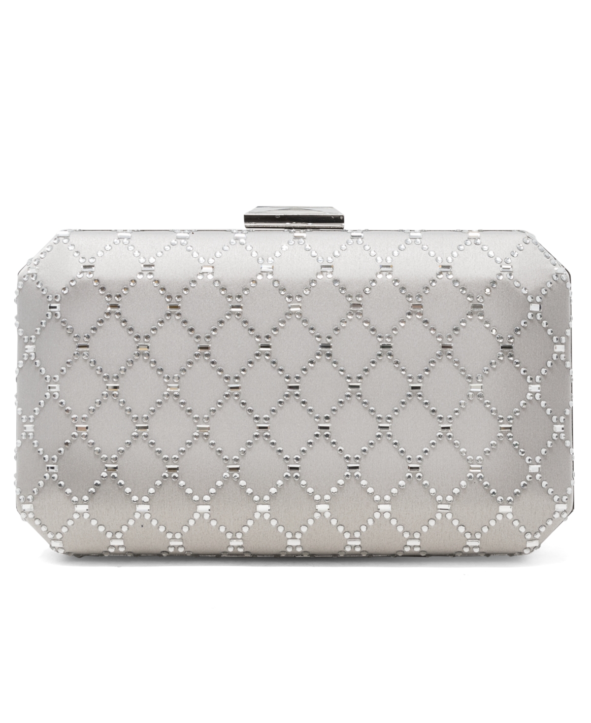 Sasha Satin Sparkle Clutch, Exclusively at Macy's - Silver/Silver