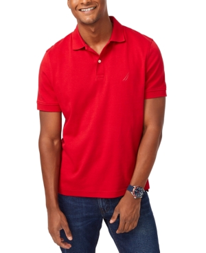 Nautica Men's Solid Cotton Interlock Polo