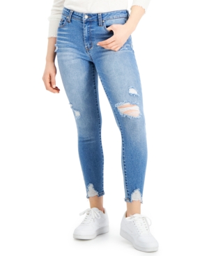 image of Celebrity Pink Juniors- Roll-Cuff Girlfriend Jeans