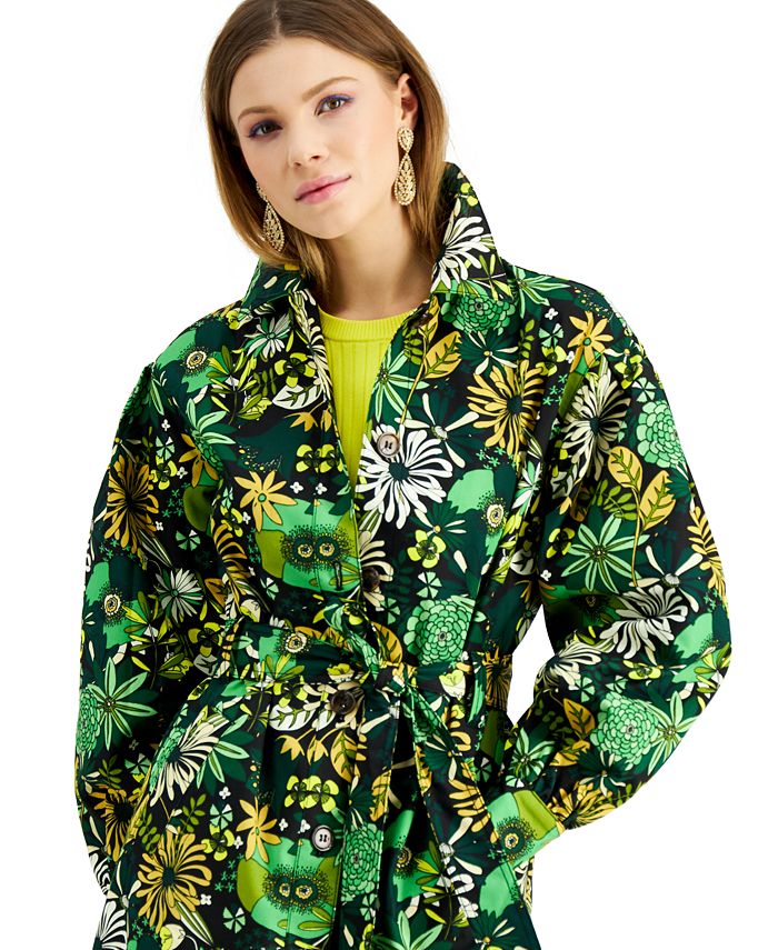 Inc International Concepts Mens Plus Tie Dye Trench Coat Green Size 0x 1