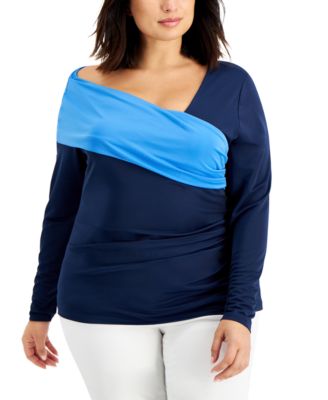 INC International Concepts - Plus Size Asymmetrical Top