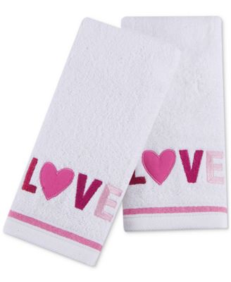 Martha Stewart Collection - Love 2-Pc. 11" x 18" Fingertip Towel Set