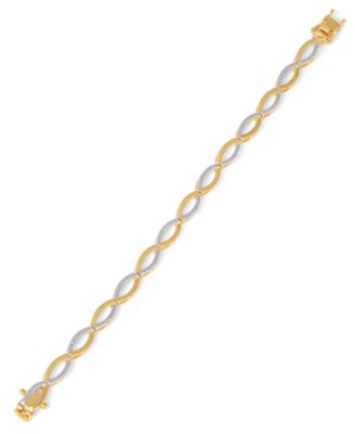 Diamond Accent Infinity Bracelet in Gold-Plate