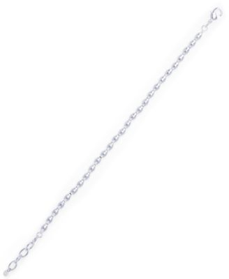 Silver Plated Oval Bead Link Bracelet