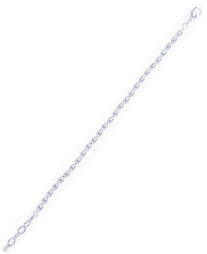 Macy's Silver Plated Oval Bead Link Bracelet & Reviews - Bracelets ...