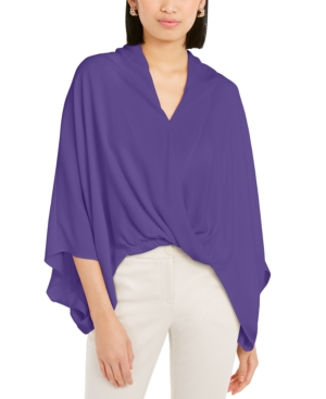 ALFANI WIDE-SLEEVE SURPLICE BLOUSE, CREATED FOR MACY'S 