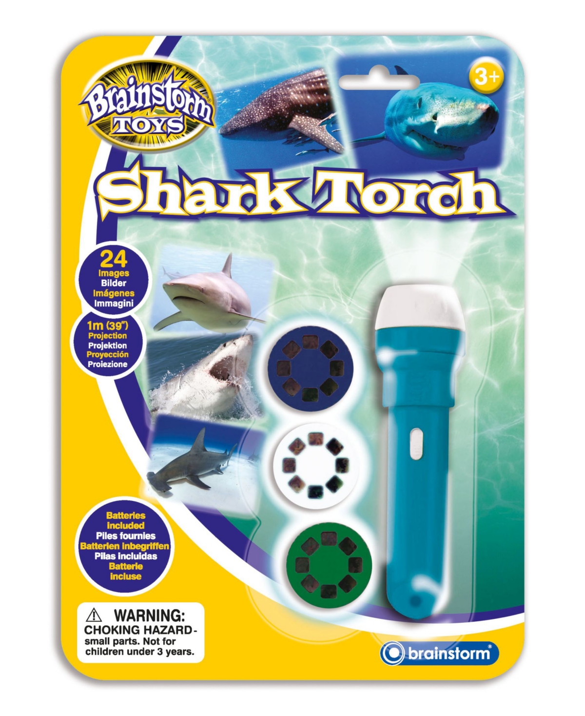 Redbox Brainstorm Toys Shark Flashlight And Projector With 24 Shark Images In Multi