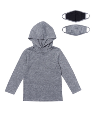 Little Boys Long Sleeve Solid Hoodie with Matching Face Mask