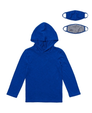Toddler Boys Long Sleeve Solid Hoodie with Matching Face Mask