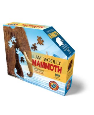 Madd Capp Games Jr. - I Am Wolly Mammoth - 100 Pieces - Animal Shaped Jigsaw Puzzle