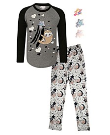 Big Girls Star Sloth Graphic Pajama Set