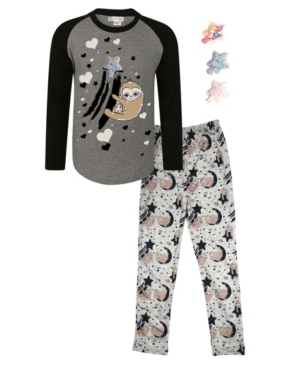 Big Girls Star Sloth Graphic Pajama Set