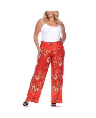 Plus Size Floral Paisley Printed Palazzo Pants